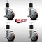 Service Caster 3.5'' SS Maroon Poly Swivel 1-7/8'' Expanding Stem Caster Set with Brake, 4PK SCC-SSEX20S3514-PPUB-MRN-TLB-178-4 - alternate 4